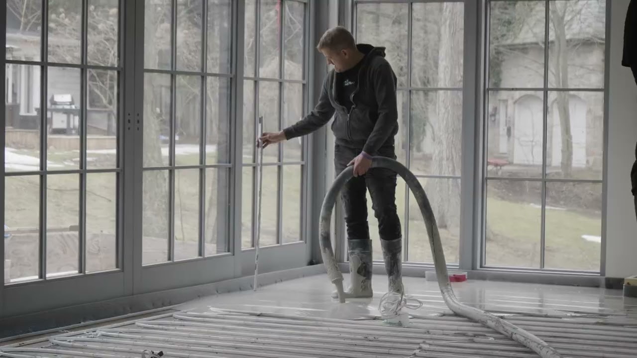 March 2022 Mack Constructions Inc. Gypcrete installation  Self Leveling Topping