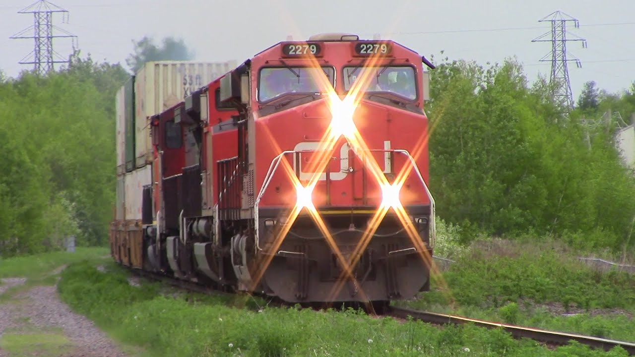 CN Intermodal Stack Train 120 thru Moncton, NB (June 2, 2015)
