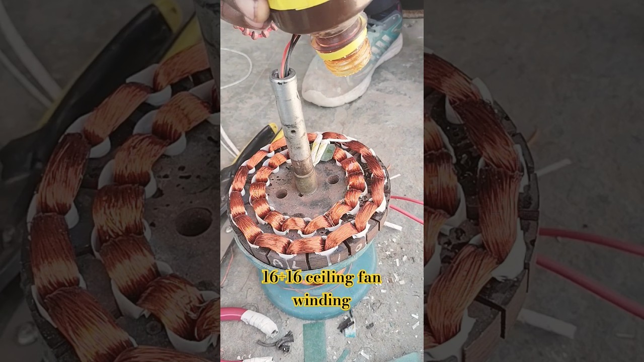 16 + 16 ceiling fan winding #copper #ceilingfan #winding #repring #ytshorts #orientfan #viralvideo