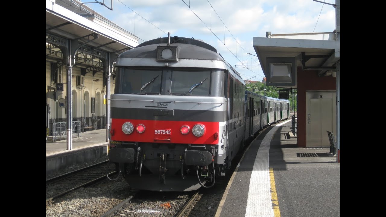 France: SNCF Class BB 67400 diesel locos at Riom Ch&acirc;tel-Guyon (Auvergne) on TER passenger services