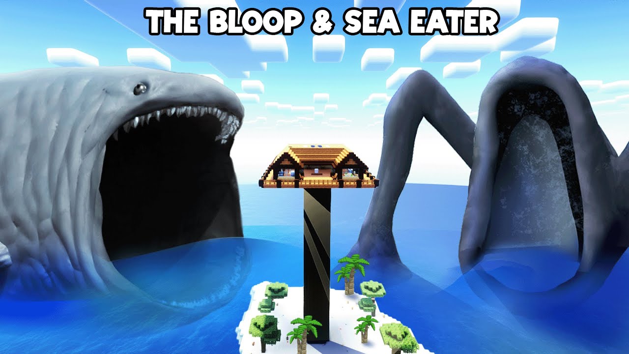 SURVIVING FROM THE BLOOP AND SEA EATER ARRIVAL in Minecraft - Gameplay - Coffin meme