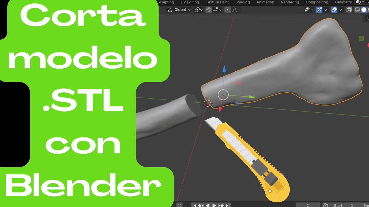 CORTA modelos STL super FACIL para Impresión 3D con BLENDER