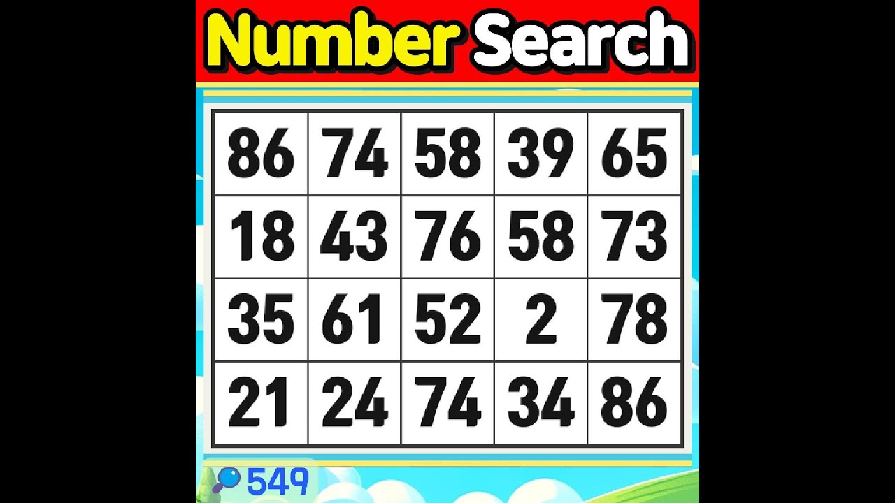 Number Search #549 Waiting is sometimes the best choice.【Match | brain game | puzzle 】