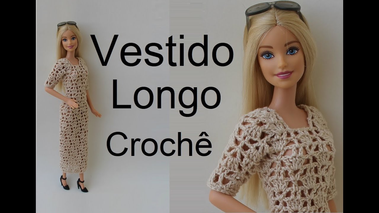 Vestido longo em crochê