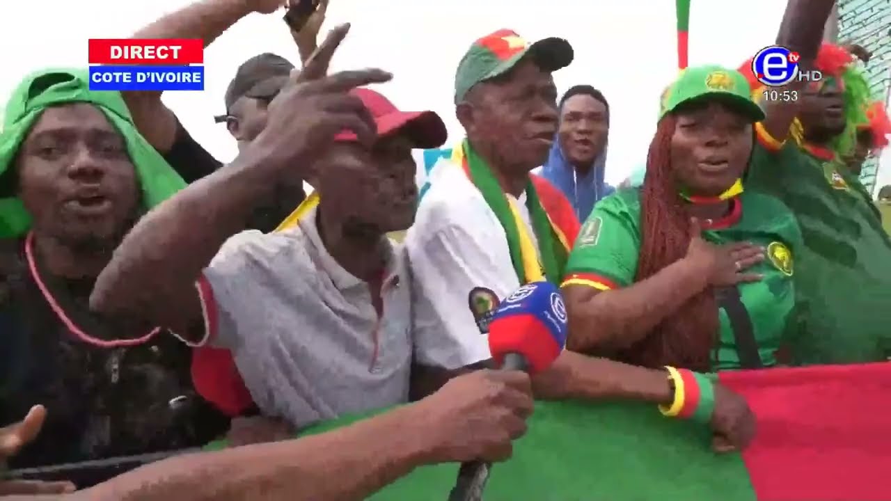 ARRIVEE DES LIONS INDOMPTABLES ET AMBIANCE  A YAMOUSSOUKRO