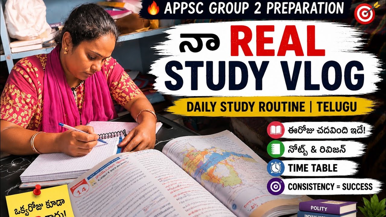 🔥 APPSC Group 2 Preparation | My Real Study Vlog | Daily Study Routine | Notes, Revision & Study ...