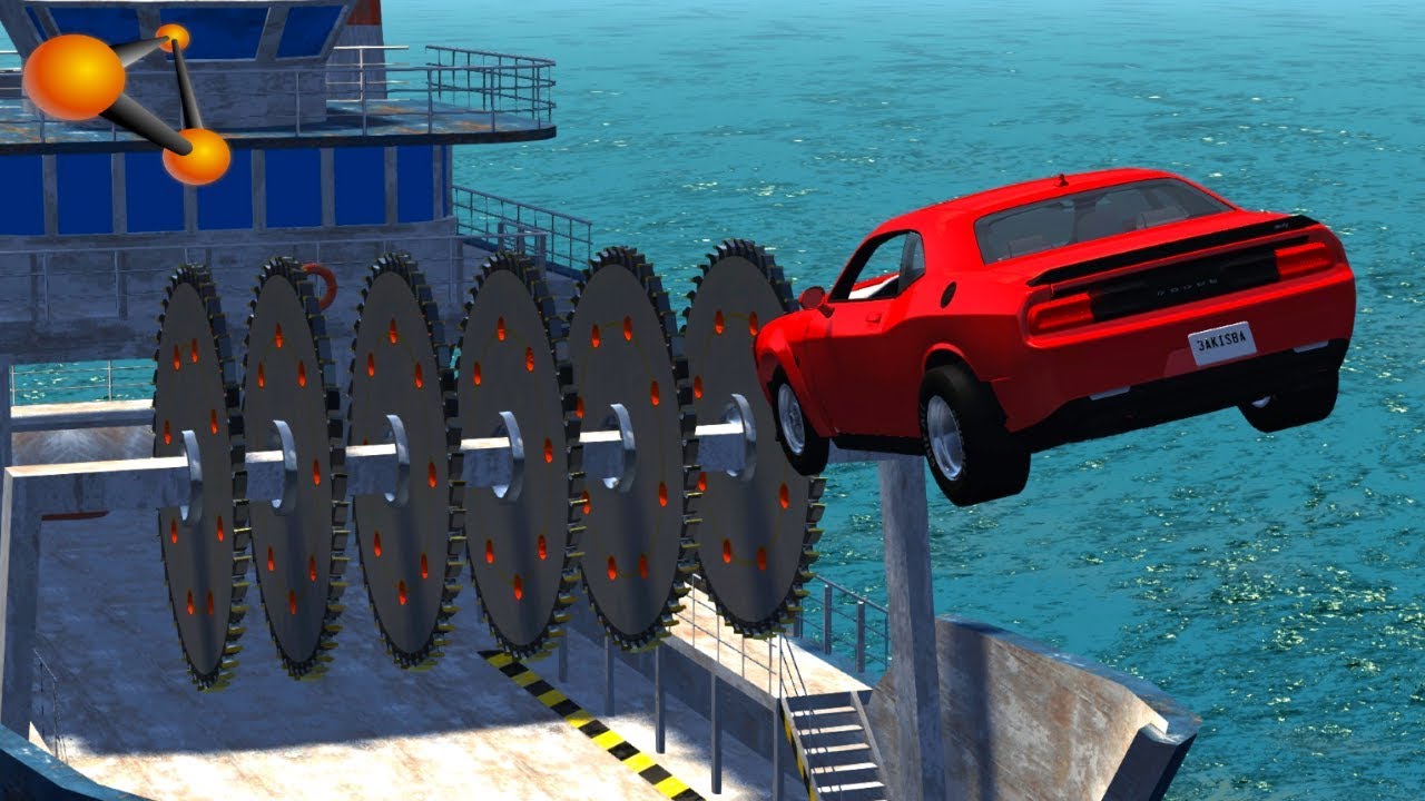 BeamNG.drive - Giant Saw Against Cars #12