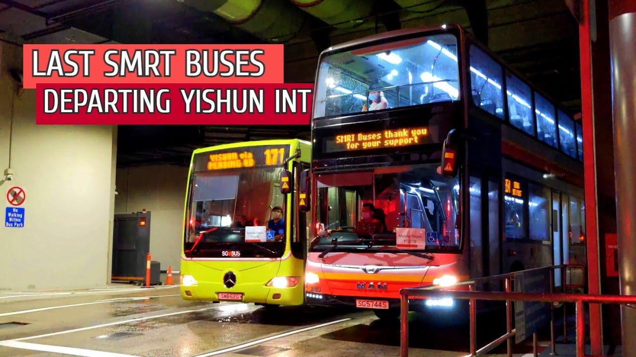Last SMRT buses departing Yishun Bus Interchange (Bus 171, 853, 854, 855, 856, 857B)