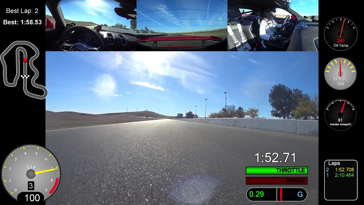 1:58 at Thunderhill in the GT4 (bypass config)