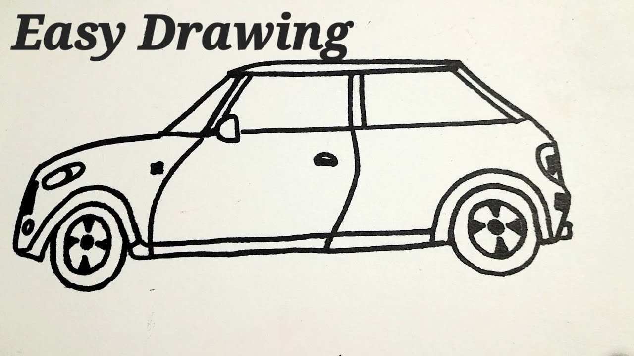 How to Draw a Mini Cooper Car Easily ✏️ | Simple Drawing Tutorial