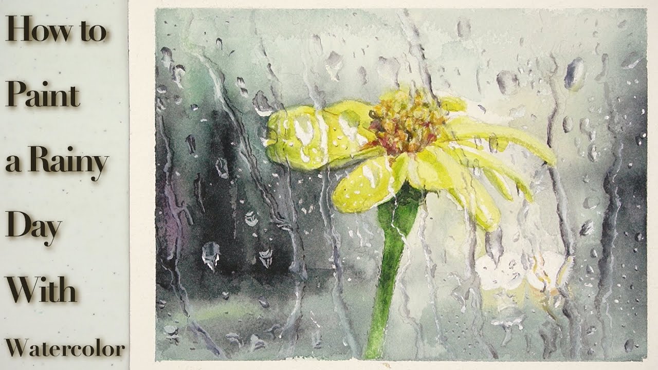 How to paint raindrop with watercolor | A Rainy Day