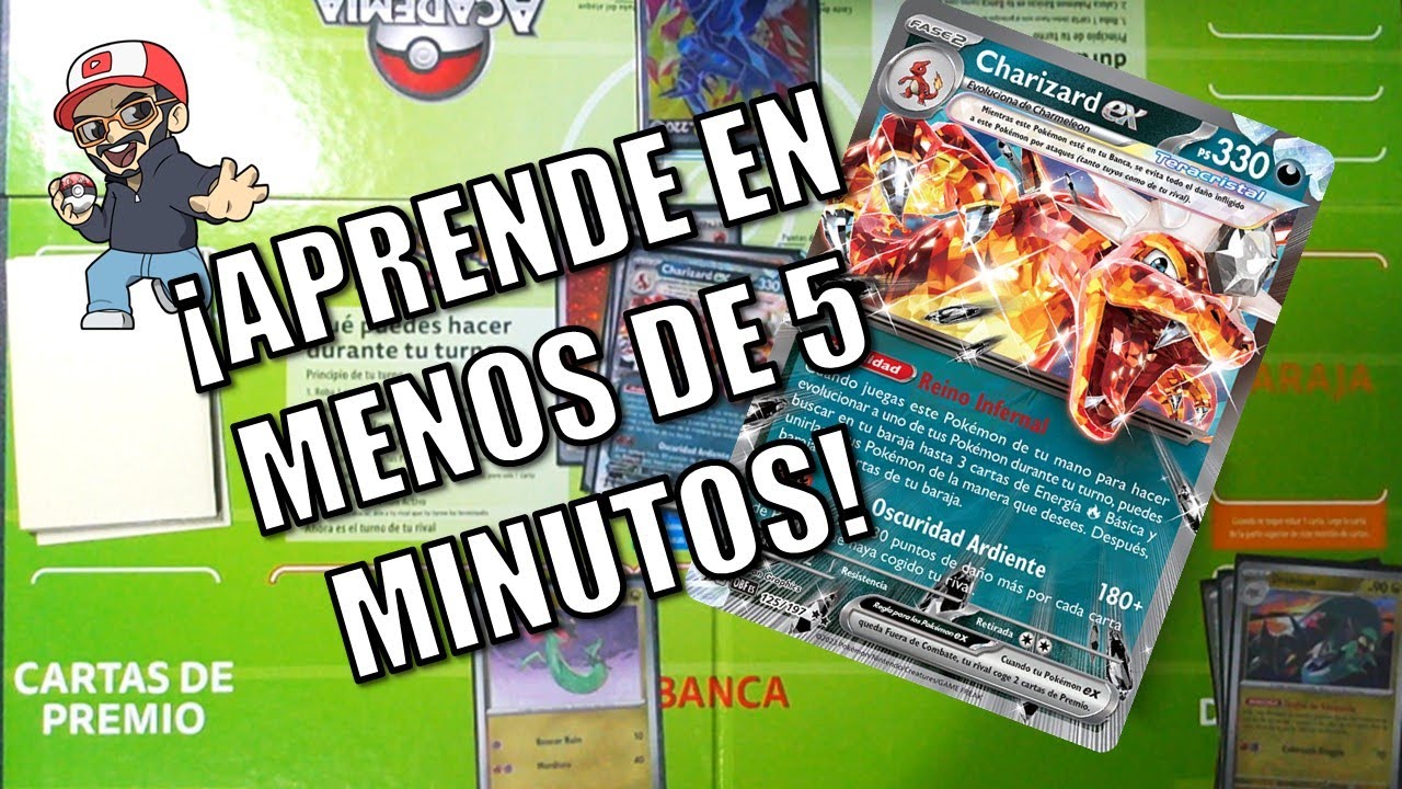 Como jugar cartas pokemon TUTORIAL EN MENOS DE 5 MIN en español Pokemon TCG