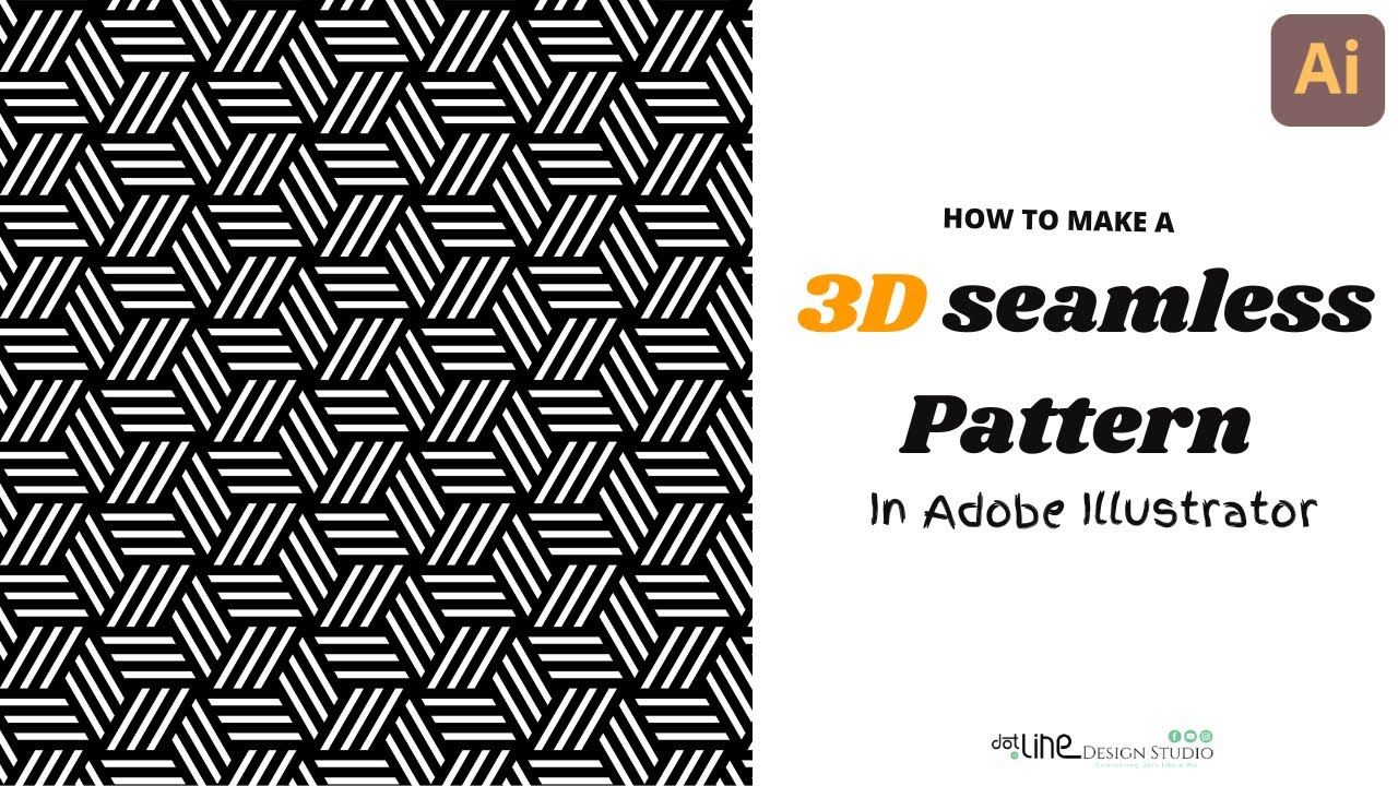 How to make Geometric 3D seamless pattern design in Adobe illustrator