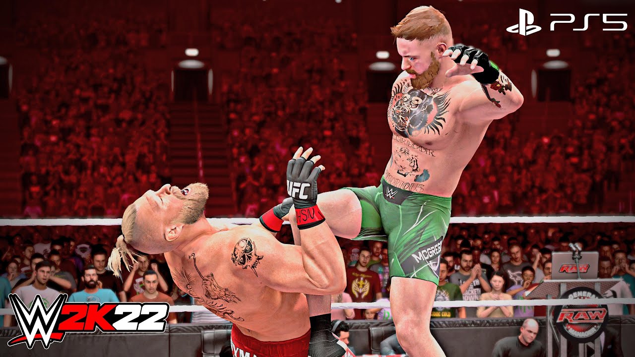 WWE 2K22 - Conor McGregor vs. Brock Lesnar - No Holds Barred Match | PS5™ [4K60]