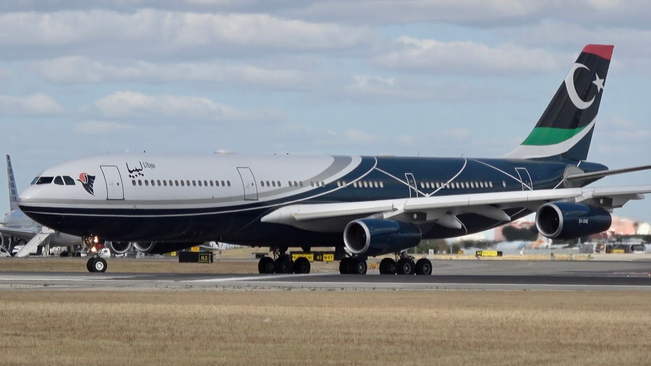 LIBYA GOVERNMENT Airbus A340 Landing and Take-off at Lisbon Airport (LPPT-LIS)