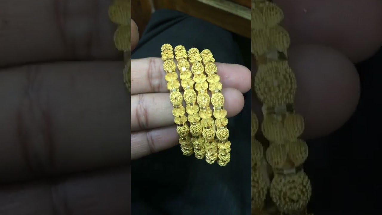 4 Stunning 21K Gold Bangles | Yellow Gold Bangles 4 in 5 | Dubai Jewlry #fancybangles  #GoldBangles