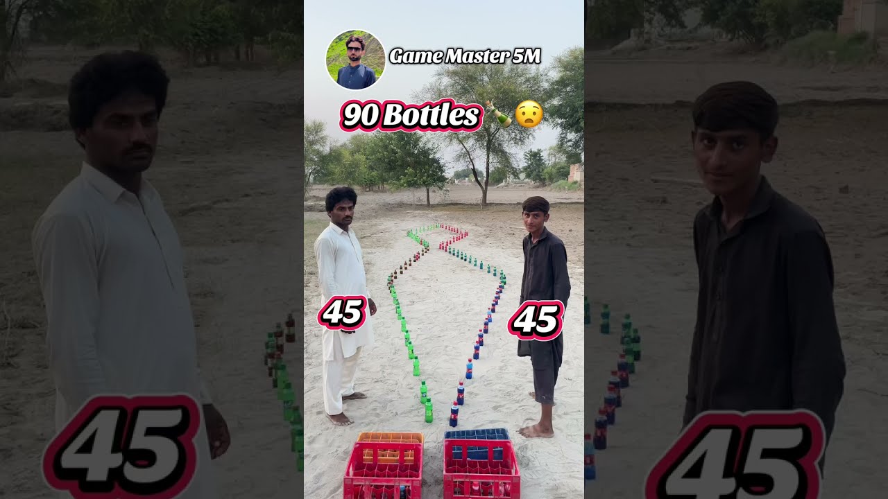 World Biggest 90 Bottles game challenge #challenge #viralgames #shortsfeed #shorts #challengegames 