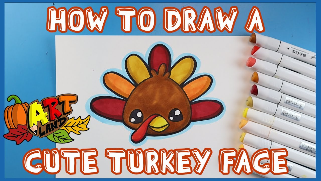 How to Draw a CUTE TURKEY FACE!!!