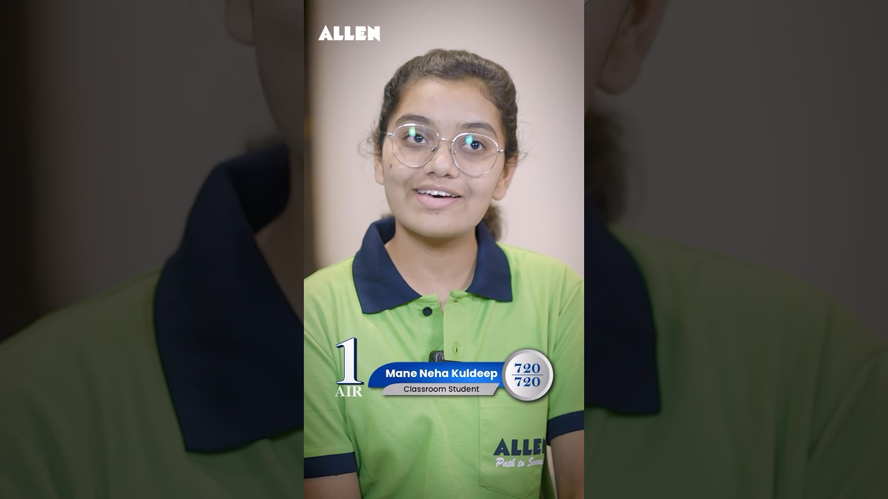 Success Journey of AIR-1 NEET UG 2024 🔥 | Mane Neha Kuldeep | ALLEN