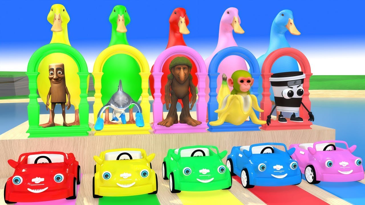 Long slide game with Brain Rot McQueen Car - Funny Games - 3D Games