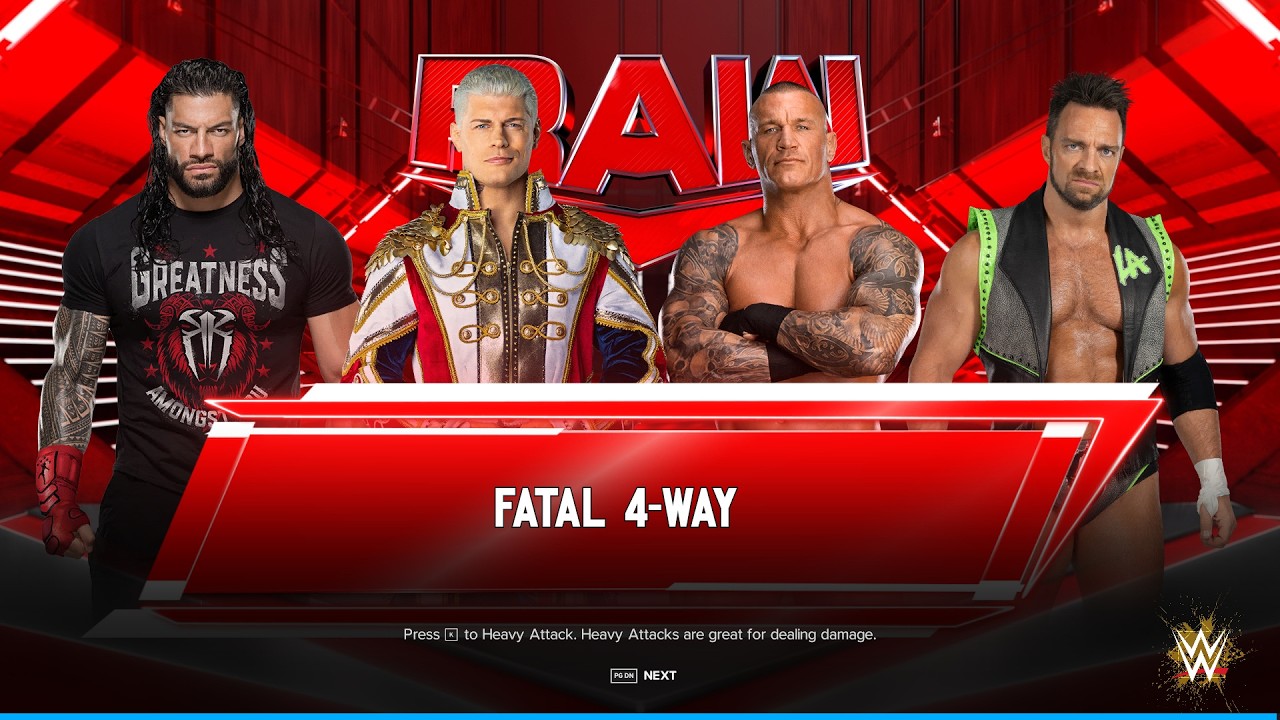 4 Megastars Collide! Roman Reigns vs Cody Rhodes vs Randy Orton vs LA Knight – Elimination Match |