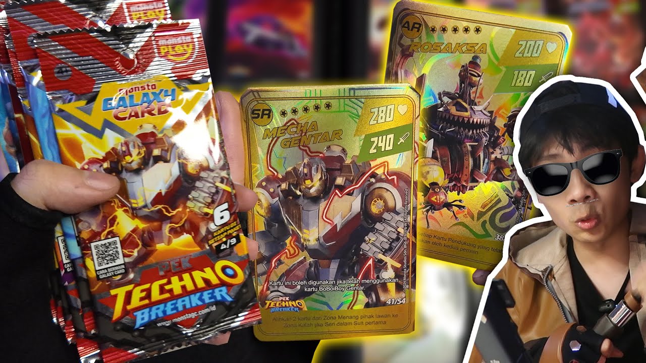 AKHIRNYA! MECHA GENTAR EMAS ASLI 24 KARAT KARTU BOBOIBOY MONSTA GALAXY CARD! PEK TECHNO BREAKER