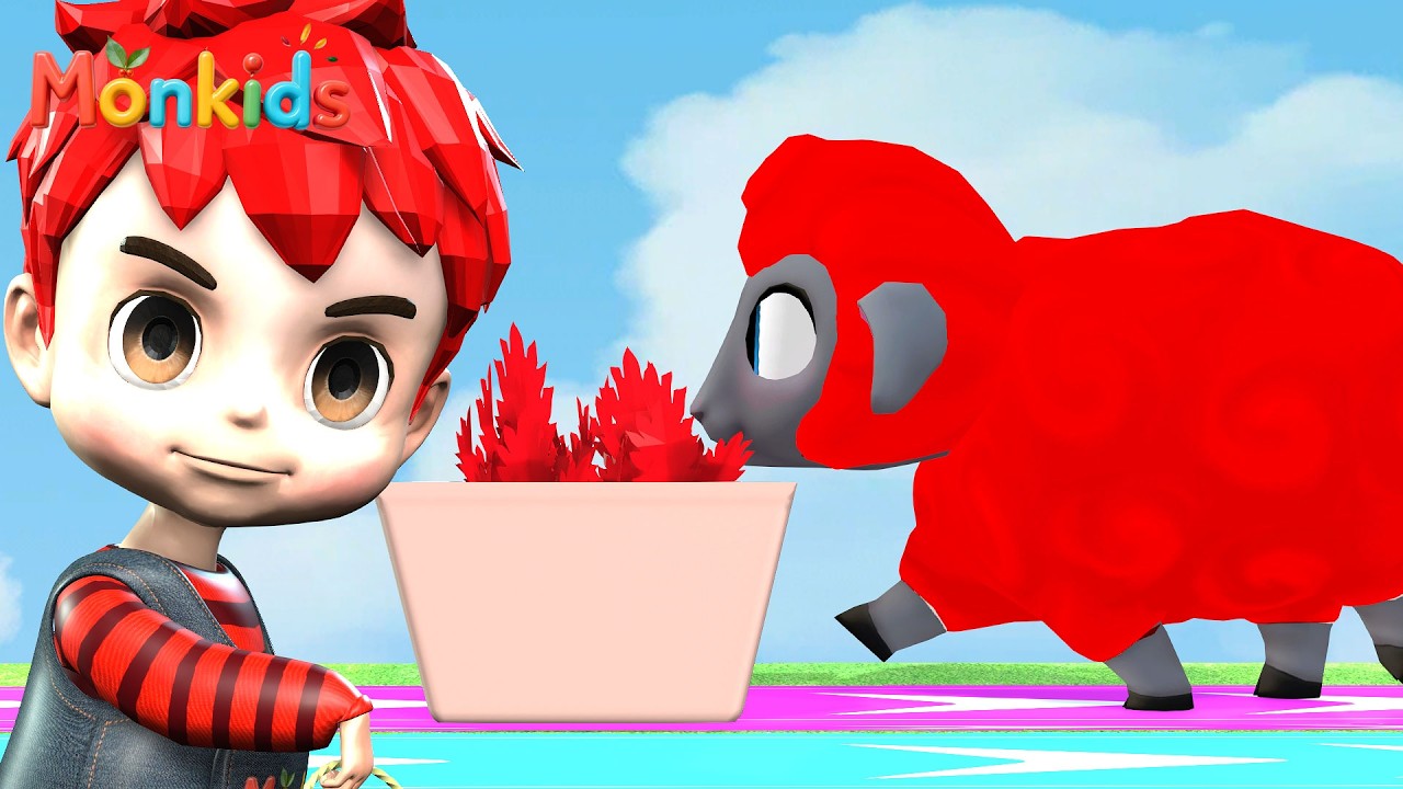 Baa Baa Black Sheep Song | Colorful Sheep | MonKids Nursery Rhymes & Kids Songs