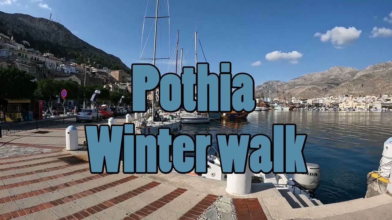 Pothia winter walk on the island of Kalymnos in Greece