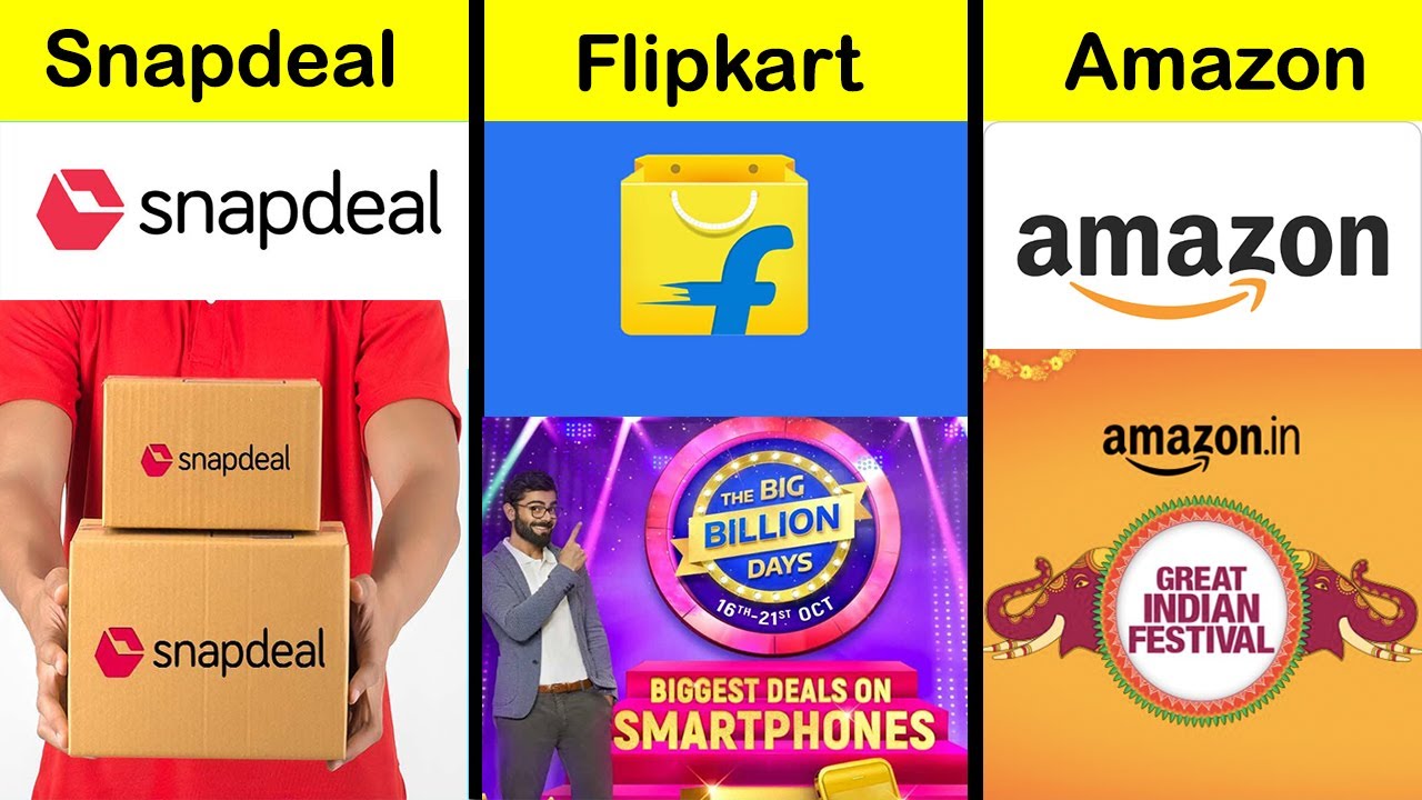 Snapdeal vs Flipkart vs Amazon Full Comparison in Hindi | Amazon vs Flipkart vs Snapdeal