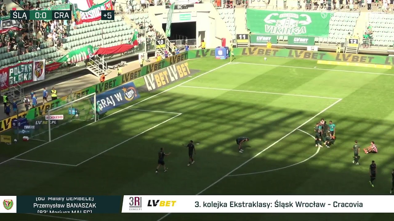 Śląsk Wrocław - Cracovia (M. Sapuń i F. Wiatr, Ekstraklasa, LIVE, na żywo, doping)
