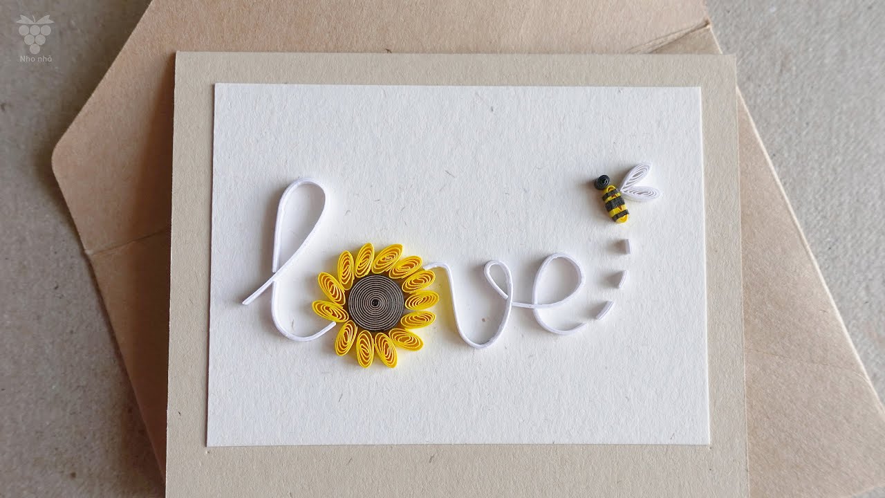 Quilling Paper Card  - Love Sunflower