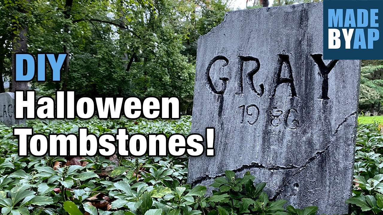 How to Make Halloween Tombstones Out of Foam