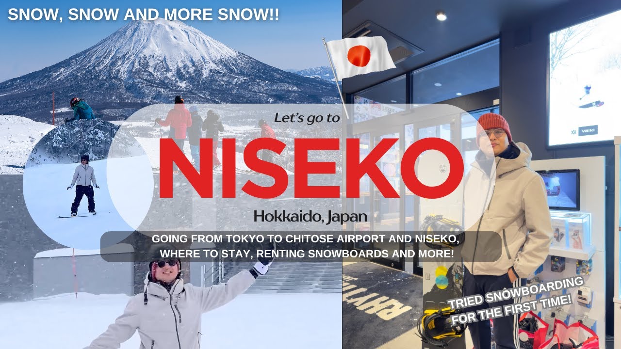 Niseko Adventure 🏂 - Tokyo to Hokkaido, Going to Niseko, Hotel and First Snowboard Experience!