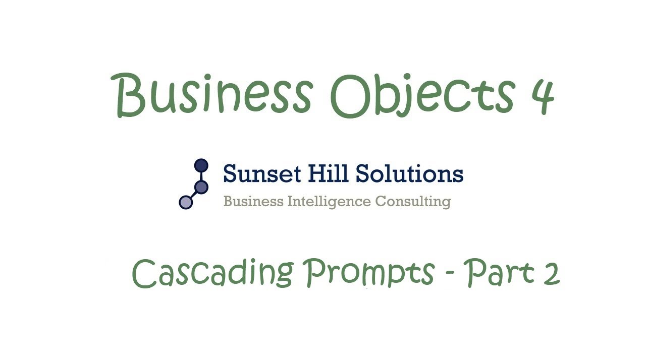 Business Objects 4x Information Design Tool - Cascading Prompts Part 2