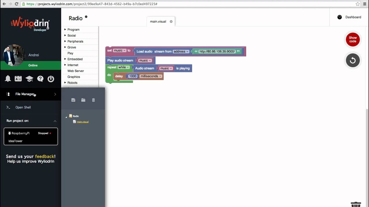 Program the Raspberry Pi with the new visual interface from Wyliodrin