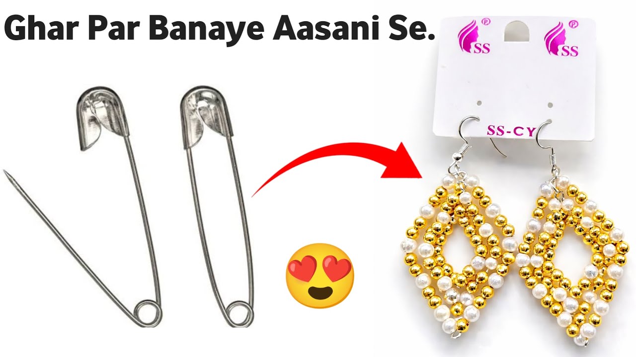 Ghar Par Banaye Aasani Se | Safety Pin Earrings | Jhumka Making At Home |👉 Earning.