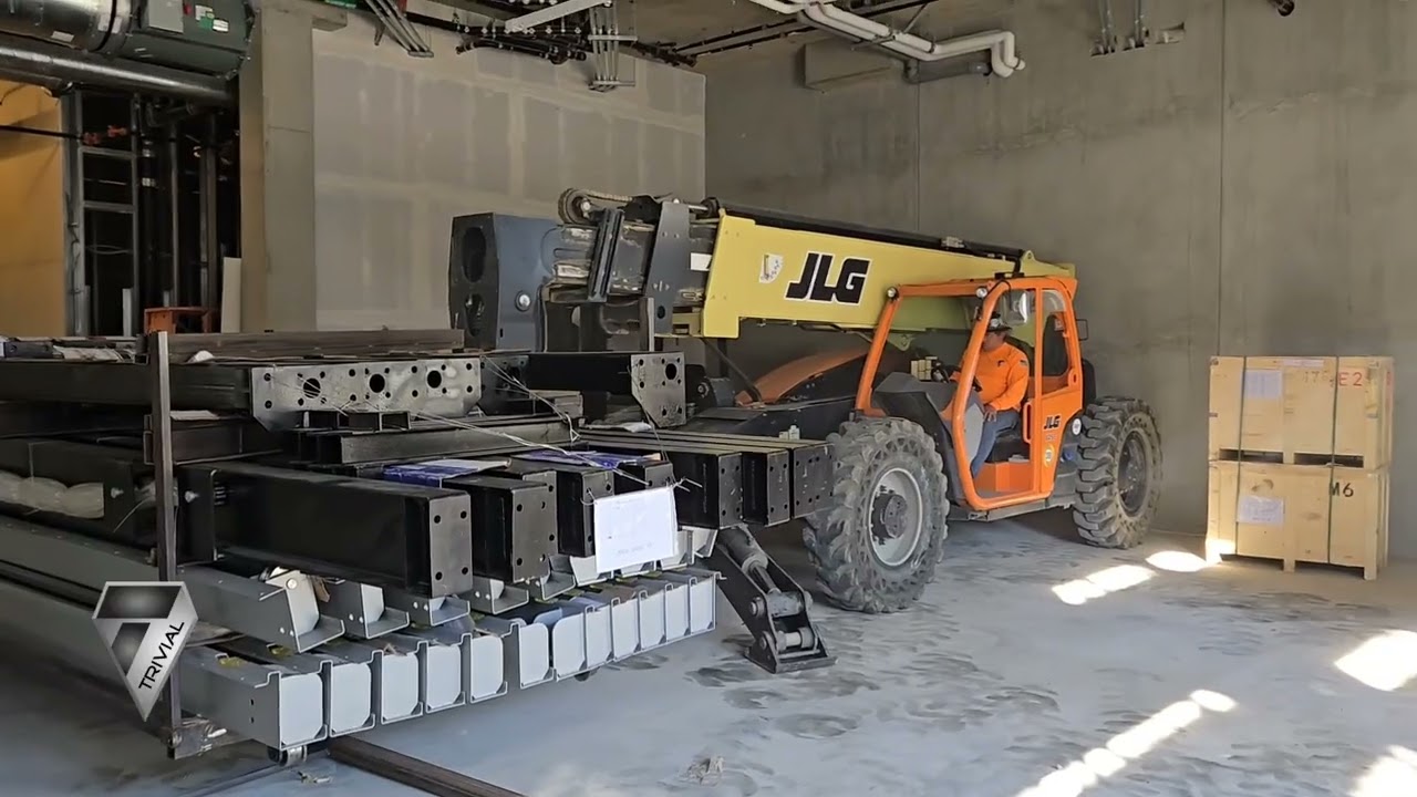 Professional Crew Navigates Tight Spaces During Parking System Installation | The Trivial Company