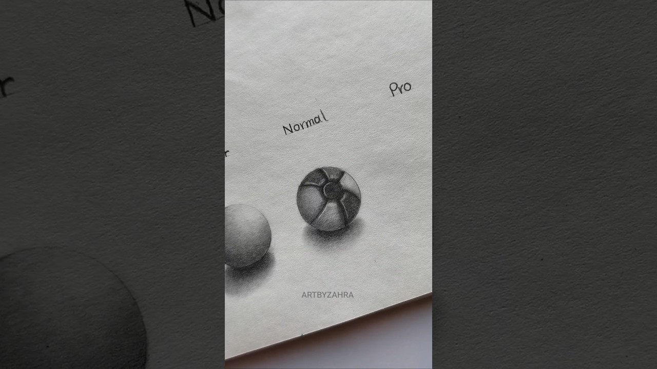 Drawing a ball from beginner to Pro #artbyzahra #drawing #howtodraw #tutorial #art #shorts #ball