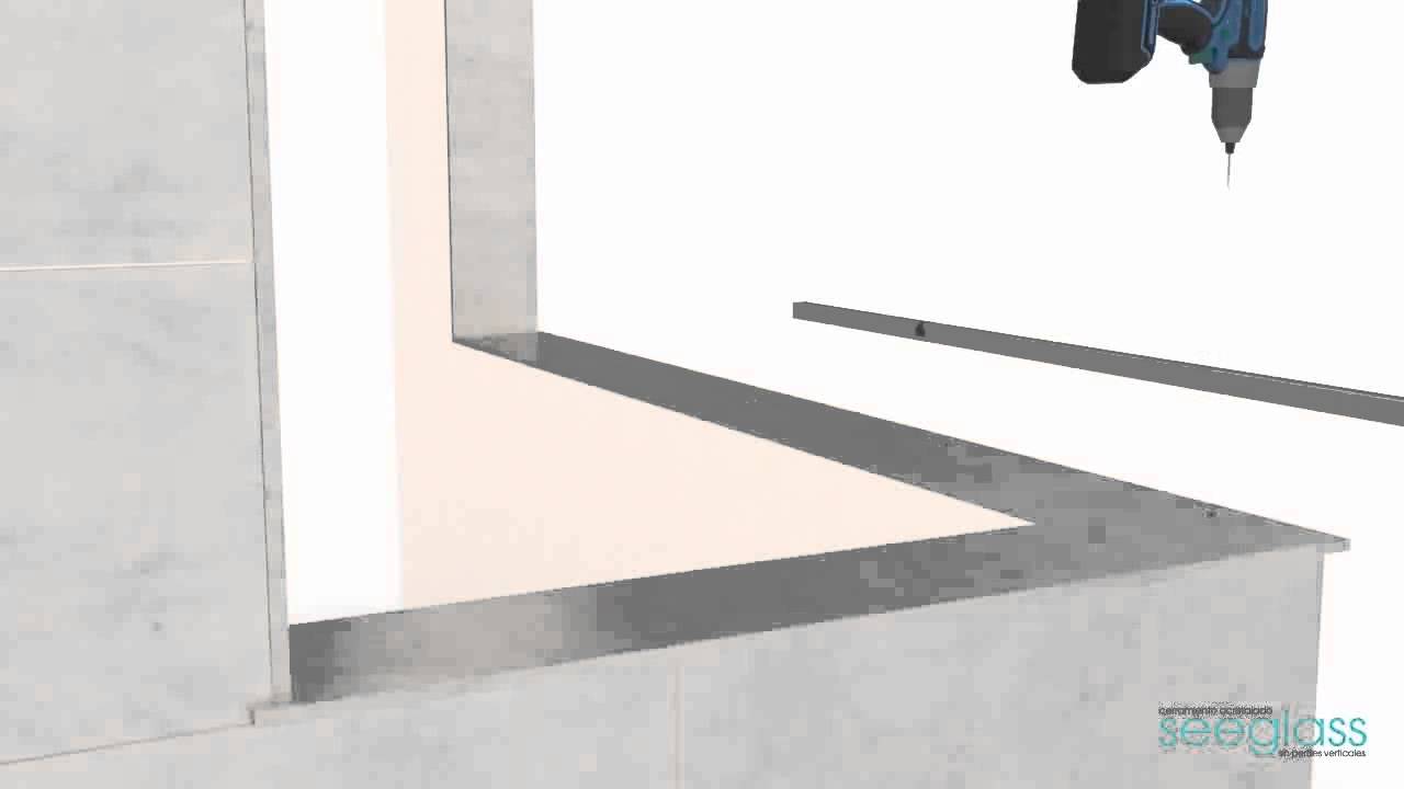 Instalação de sistema de cortina de vidro