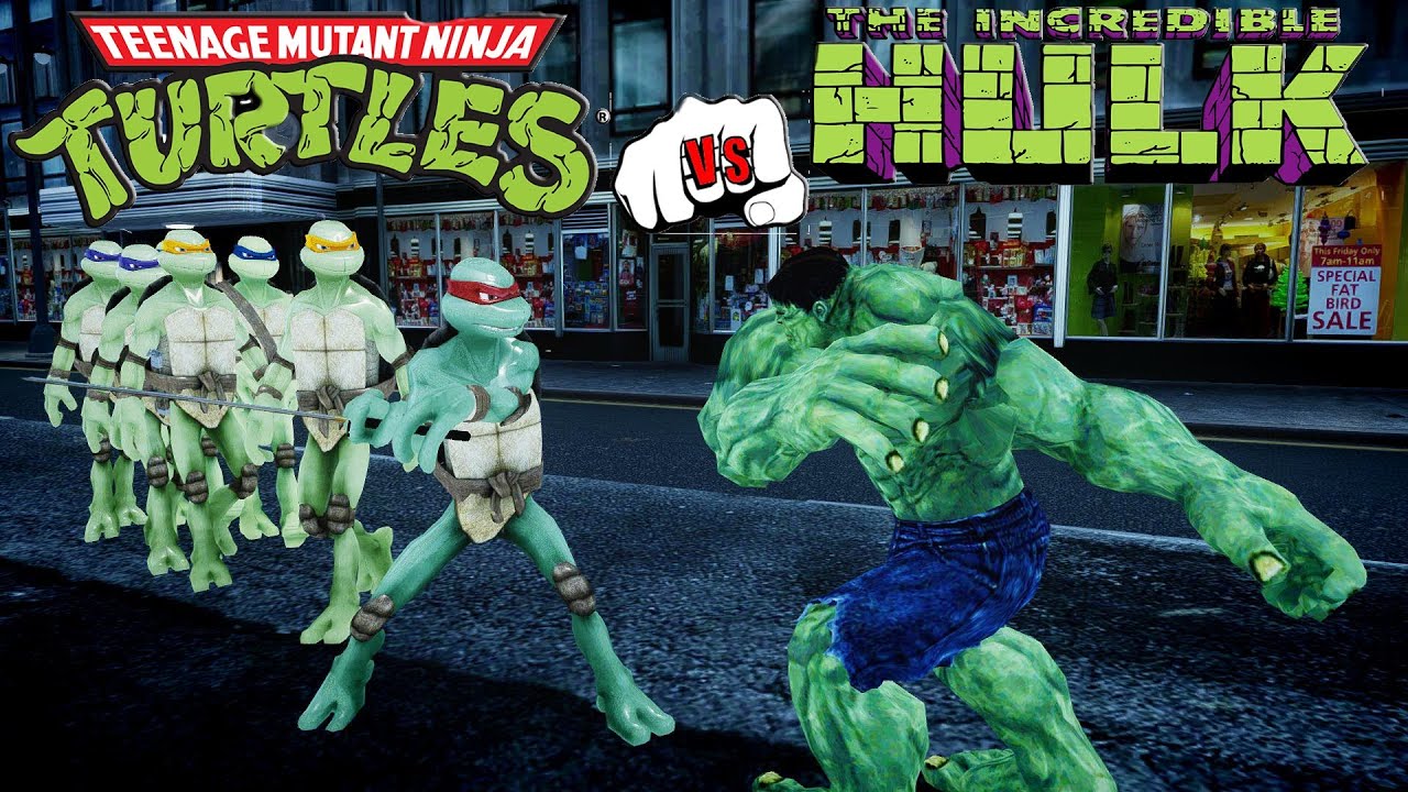 Teenage Mutant Ninja Turtles vs HULK - EPIC FIGHT - Grand Theft Auto