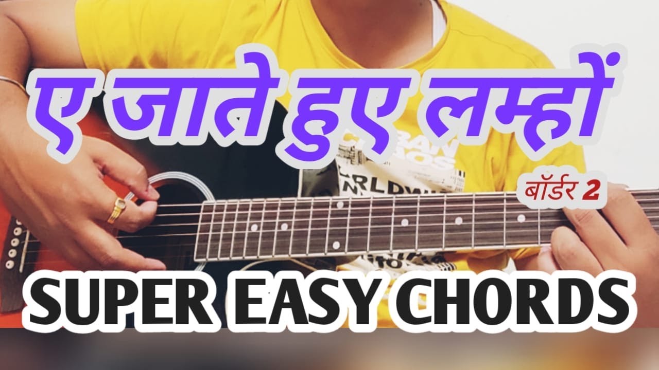 Jaate Hue Lamhon - Border 2 - Trending - Most Easy Guitar Lesson Chords Cover - Vishal Mishra