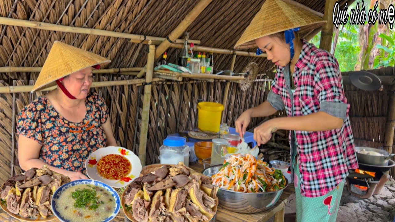 Cháo Vịt Trộn Gỏi Chuối Cây | Bữa Cơm Gia Đình Mang Nhiều Nỗi Nhớ Quê Hương || duck rice soup