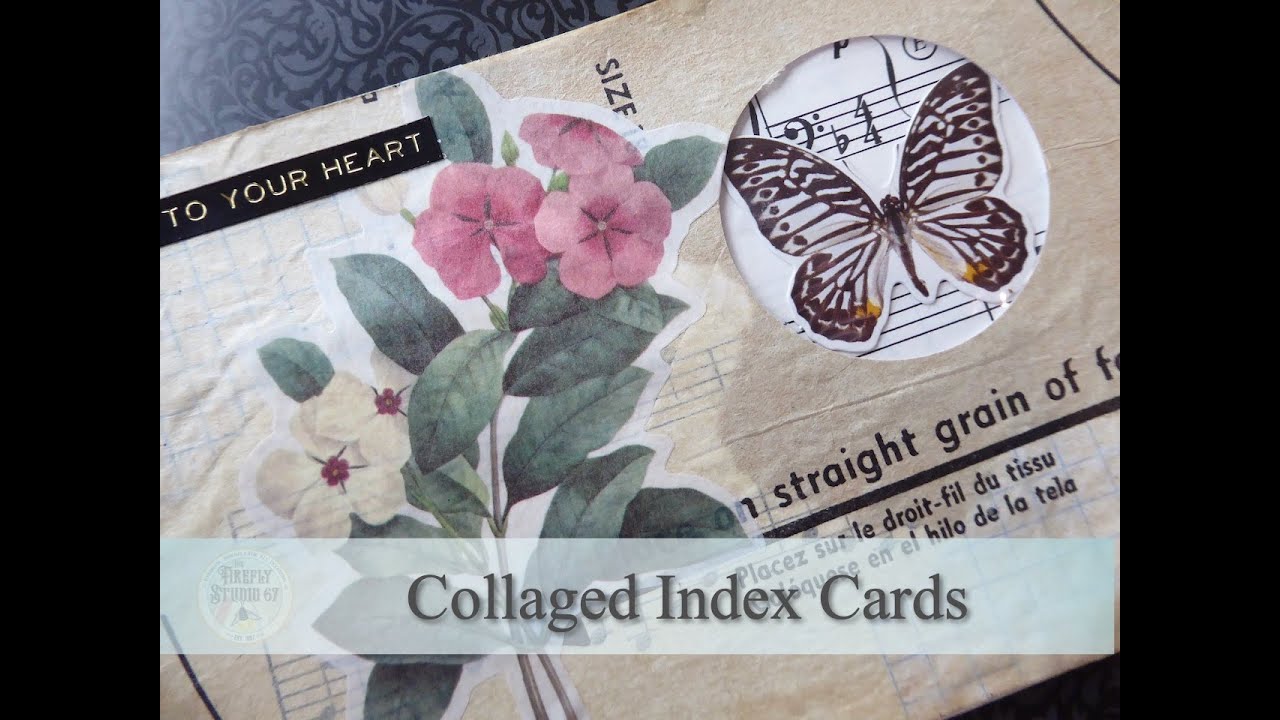 Index Card Ideas- How to collage Index Cards for Junk Journals Quick & Easy