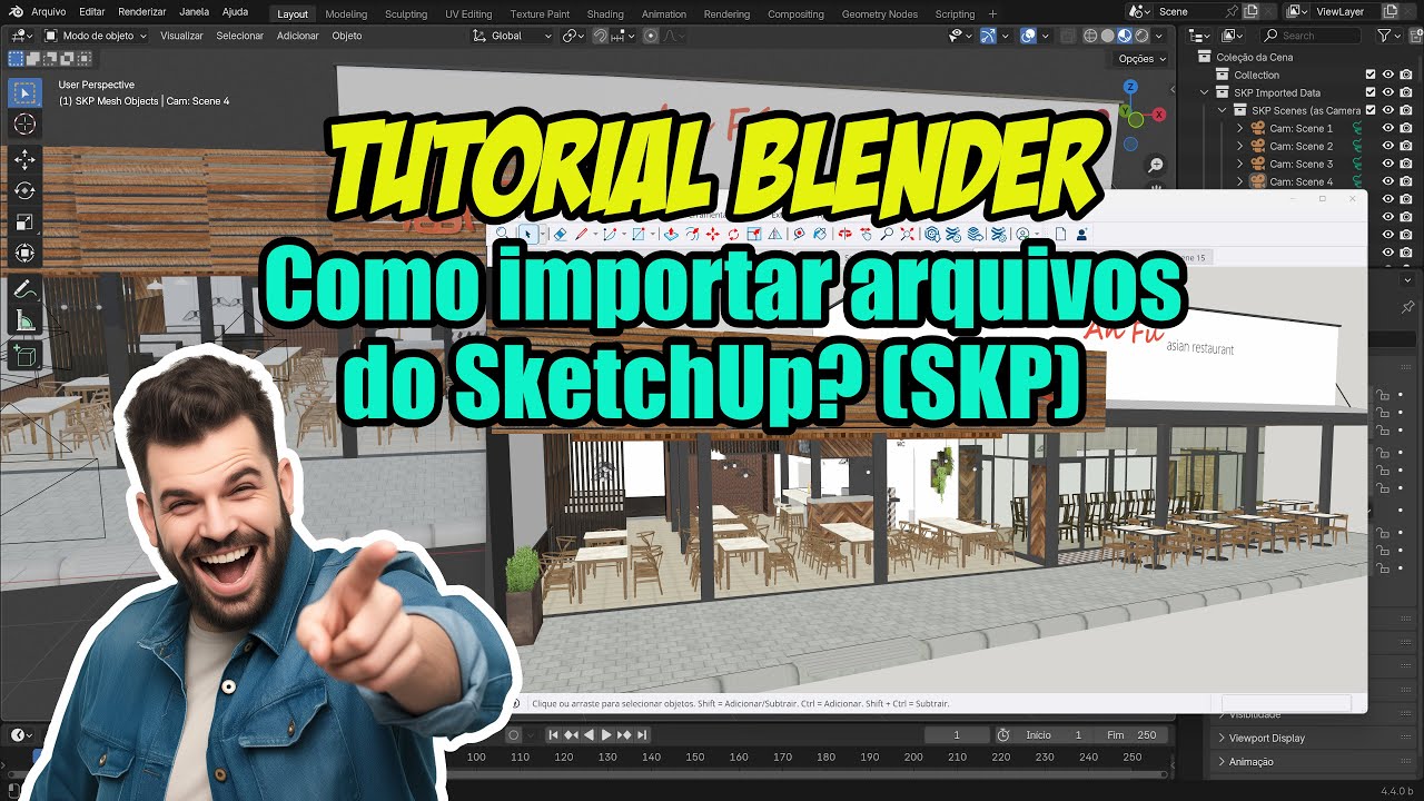 Tutorial Blender: Como importar arquivos do SketchUp?