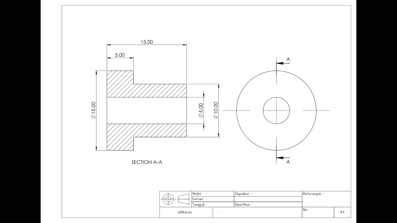 Tutorial cara ubah gambar 3D menjadi 2D di aplikasi solidworks