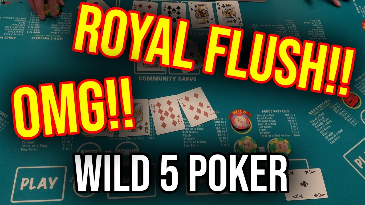 I HIT A ROYAL FLUSH!! WILD 5 POKER!! AMAZING SESSION!!!
