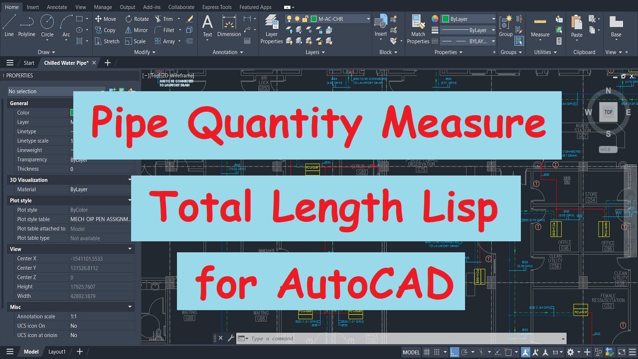Общая длина Lisp для AutoCAD — измерение количества труб