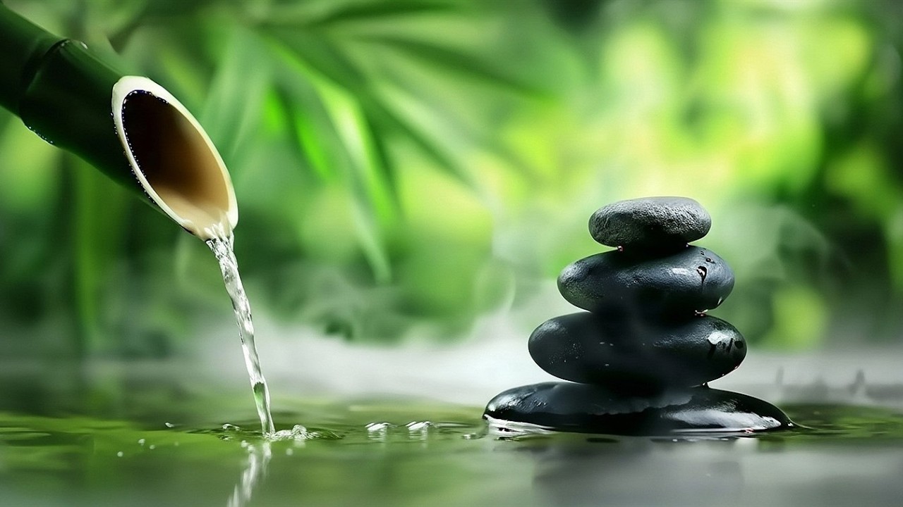 Peaceful Piano & Flowing Water for Deep Night Sleep (24/7)