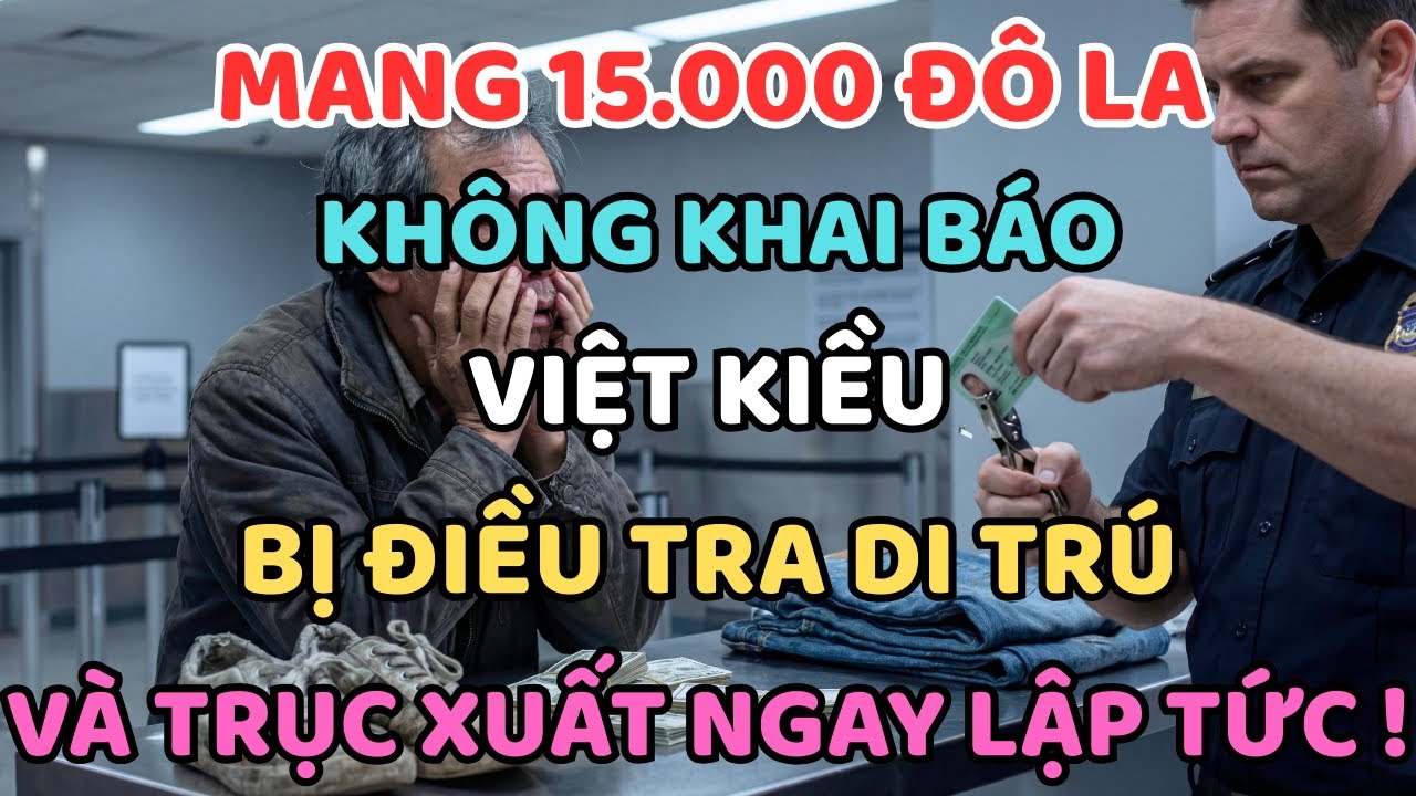 MANG 15.000 ĐÔ LA KHÔNG KHAI BÁO, Việt Kiều BỊ ĐIỀU TRA DI TRÚ VÀ Trục Xuất Ngay Lập Tức !