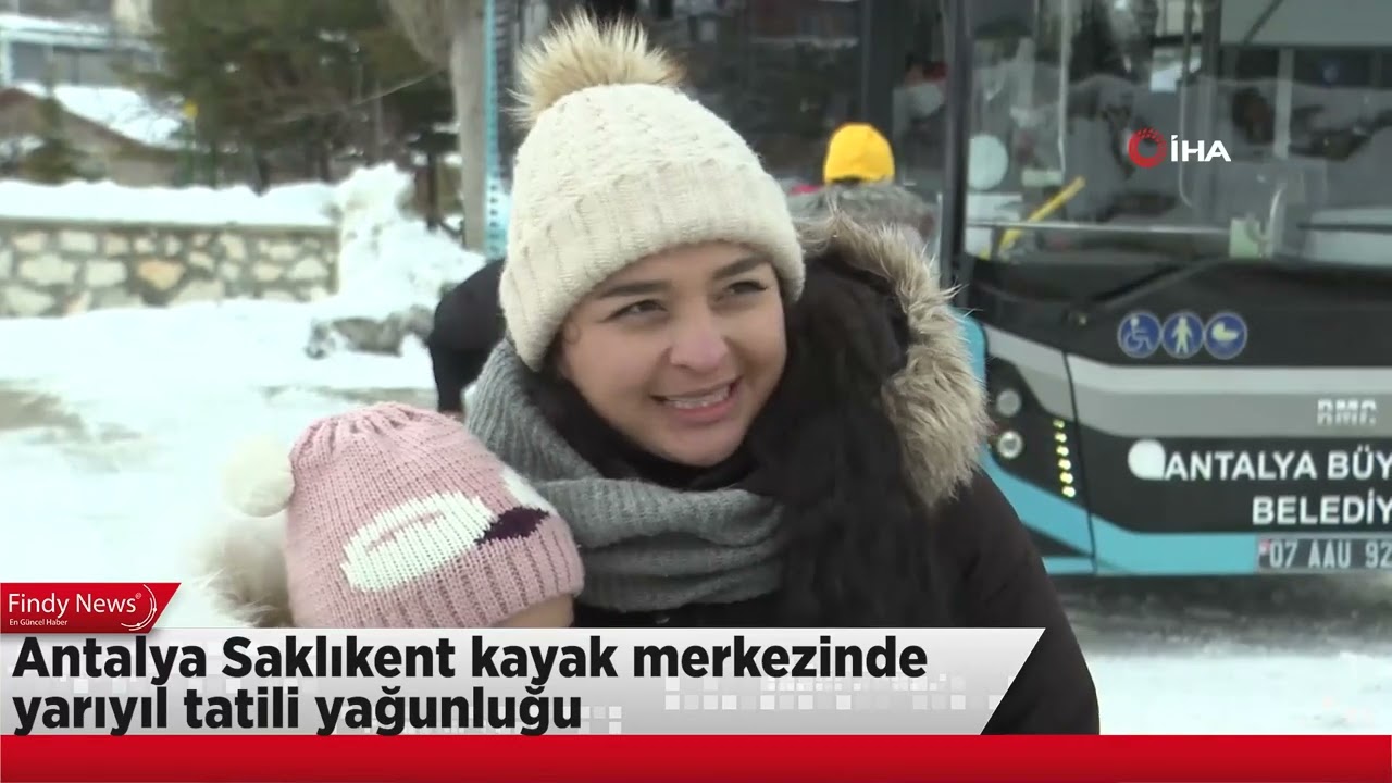 Antalya Saklıkent kayak merkezinde yarıyıl tatili yoğunluğu